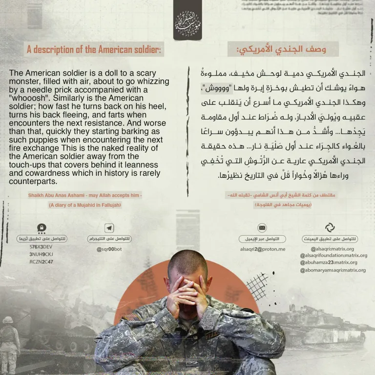 وصف الجندي الأمريكي – مؤسسة الصقري للعلوم الحربية