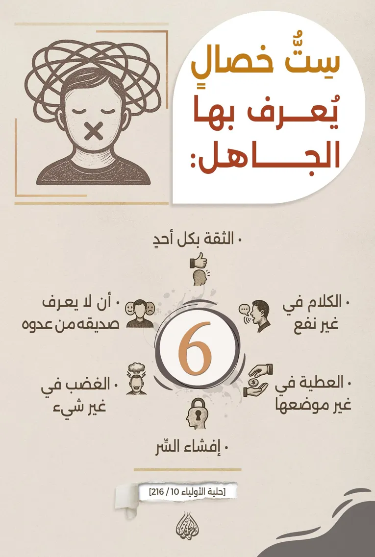 سَتُّ خصالٍ يُعرف بها الجاهل – مؤسسة المرهفات