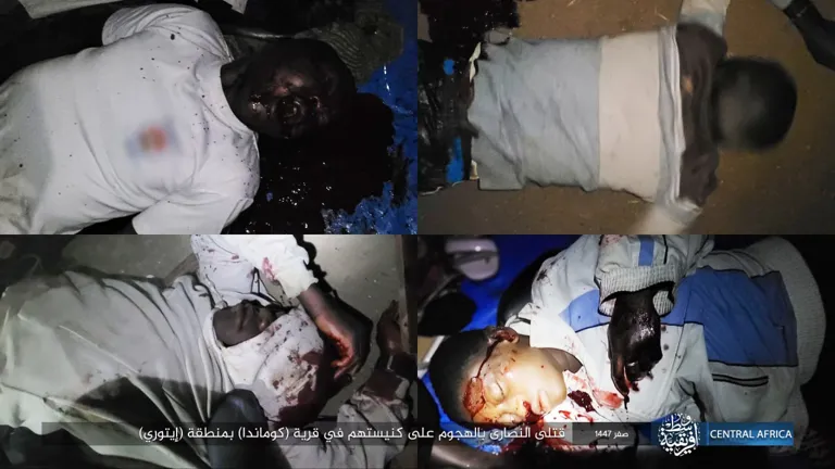 ولاية وسط إفريقية – صور: نتائج هجوم جنود الخلافة على تجمعات النصارى في قرية (كوماندا) بمنطقة (إيرومو) في (إيتوري) شرقي الكونغو